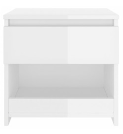 Tables de chevet 2 pcs Blanc brillant 40x30x39 cm Aggloméré