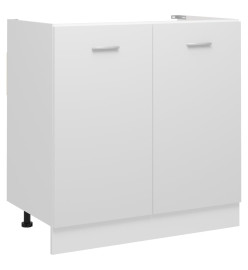 Armoire de plancher d'évier Blanc 80x46x81,5 cm Aggloméré