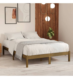 Cadre de lit Marron miel Bois de pin massif 160x200 cm