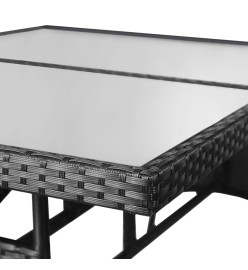 Table de jardin Noir 140x80x74 cm Résine tressée