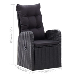 Ensemble de salle à manger de jardin 5 pcs Noir