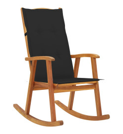 Chaise à bascule avec coussins Bois d'acacia massif