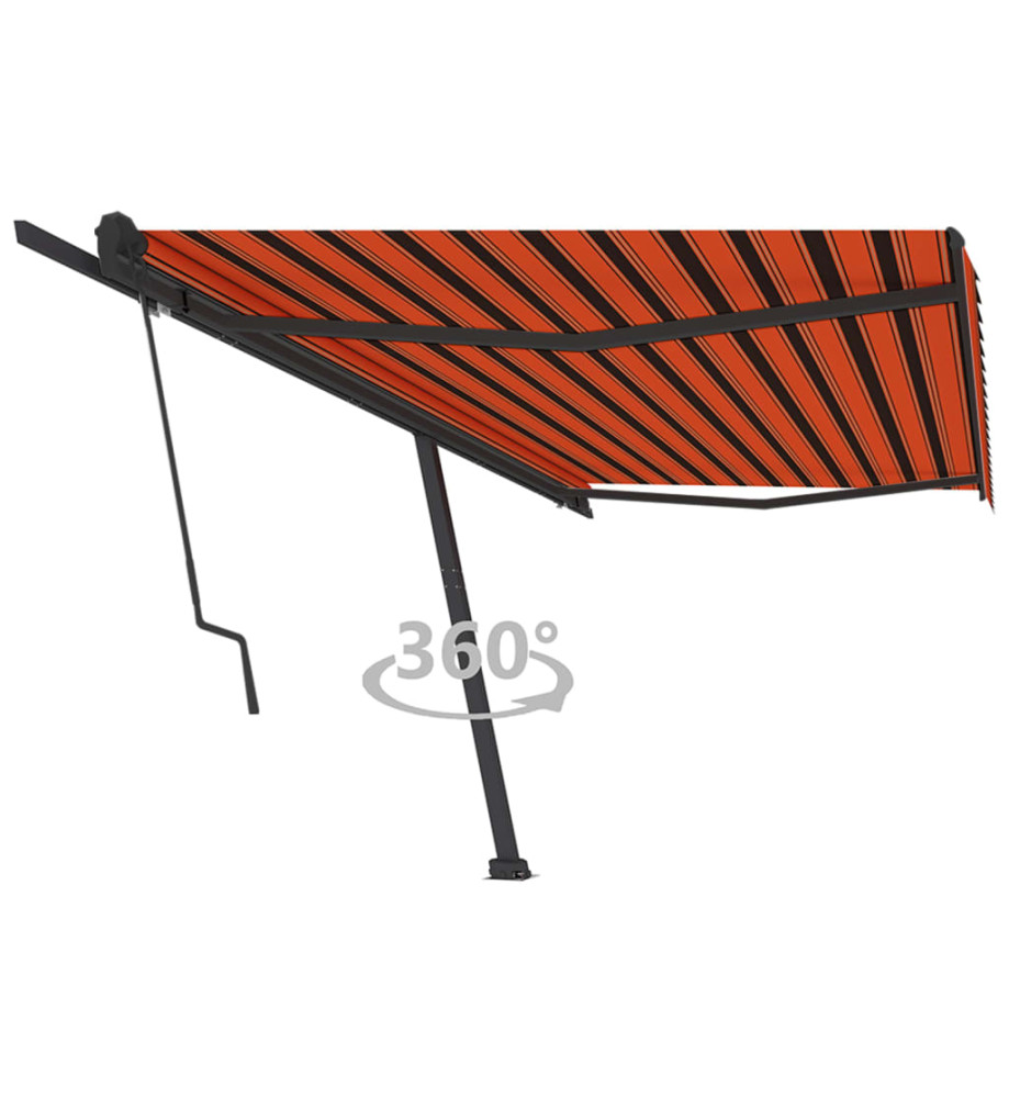 Auvent automatique sur pied 500x350 cm Orange/marron