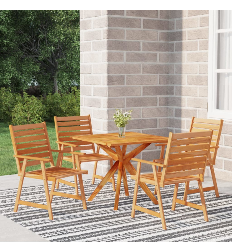 Ensemble de salle à manger de jardin 5 pcs Bois d'acacia massif Ensemble de salle à manger de jardin 5 pcs Bois d'acacia massif