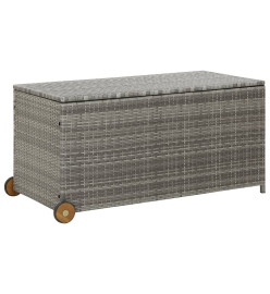 Boîte de rangement de jardin Gris clair 120x65x61 cm Rotin
