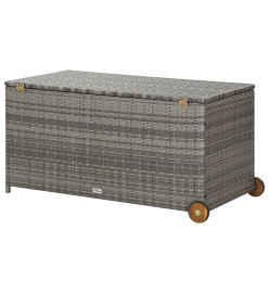 Boîte de rangement de jardin Gris clair 120x65x61 cm Rotin