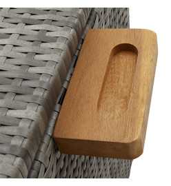 Boîte de rangement de jardin Gris clair 120x65x61 cm Rotin