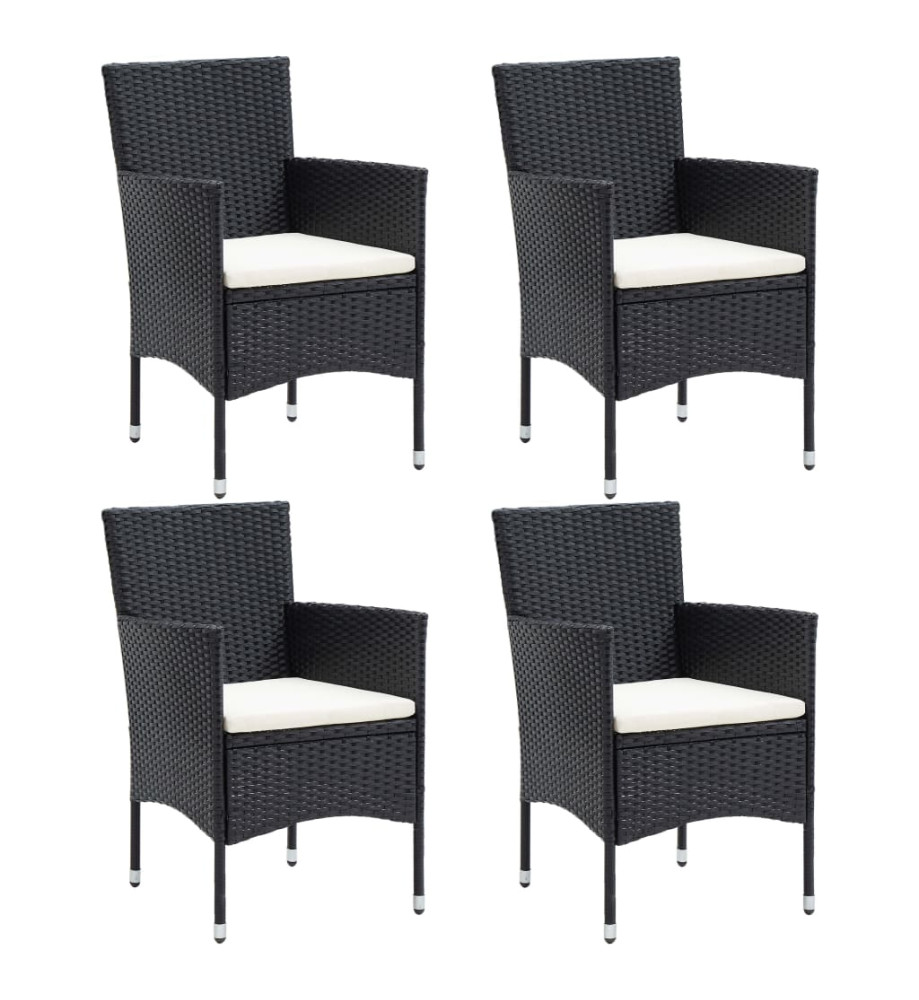 Chaises de salle à manger de jardin 4 pcs Résine tressée Noir Chaises de salle à manger de jardin 4 pcs Résine tressée Noir