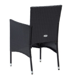 Chaises de salle à manger de jardin 4 pcs Résine tressée Noir