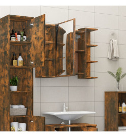 Armoire à miroir de salle de bain Chêne fumé 80x20,5x64 cm Bois