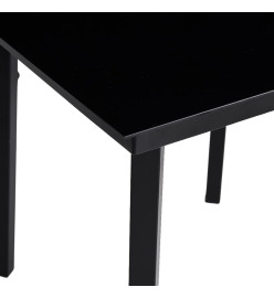 Table à dîner de jardin Noir 140x70x74 cm Acier et verre