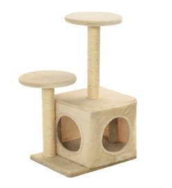 Arbre à chat avec griffoir en sisal 60 cm Beige