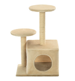 Arbre à chat avec griffoir en sisal 60 cm Beige