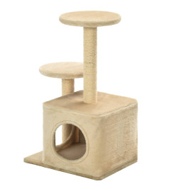 Arbre à chat avec griffoir en sisal 60 cm Beige