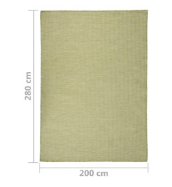 Tapis à tissage plat d'extérieur 200x280 cm Vert