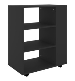 Armoire à roulettes Noir 60x35x75 cm Aggloméré