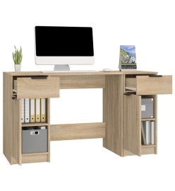 Bureau avec armoire latérale Chêne sonoma Bois d'ingénierie