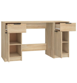 Bureau avec armoire latérale Chêne sonoma Bois d'ingénierie