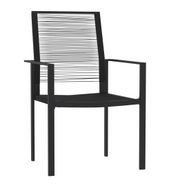 Ensemble de salle à manger de jardin 5 pcs Noir