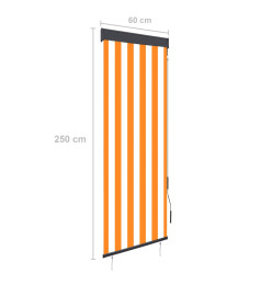 Store roulant d'extérieur 60x250 cm Blanc et orange