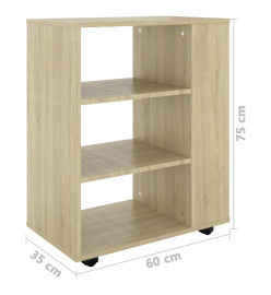 Armoire à roulettes Chêne Sonoma 60x35x75 cm Aggloméré