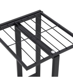 Support pour plantes 4 niveaux 43x22x76 cm Noir Métal