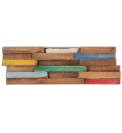 Panneaux de revêtement mural 10 pcs 1,03 m² Bois de teck solide