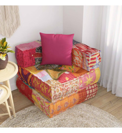 Pouf modulaire avec oreiller Patchwork Tissu