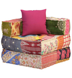 Pouf modulaire avec oreiller Patchwork Tissu