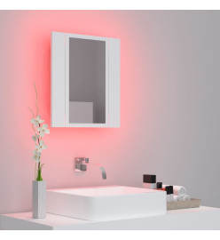 Armoire salle de bain à miroir LED Blanc 40x12x45 cm Acrylique