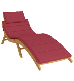 Coussin de chaise longue rouge bordeaux 186x58x3cm tissu oxford