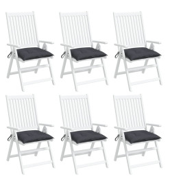 Coussins de chaise 6 pcs anthracite 40x40x7 cm