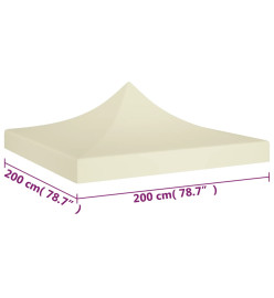 Toit de tente de réception 2x2 m Crème 270 g/m²