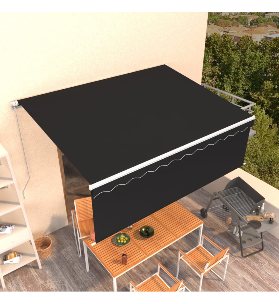 Auvent manuel rétractable avec store 4x3 m Anthracite