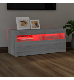 Meuble TV avec lumières LED Sonoma gris 90x35x40 cm