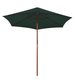 Parasol avec poteau en bois 270 x 270 cm Vert