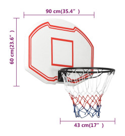 Panneau de basket-ball Blanc 90x60x2 cm Polyéthylène