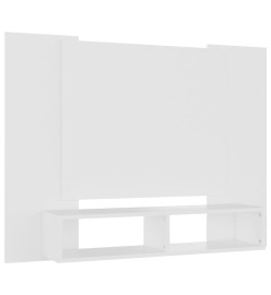 Meuble TV mural Blanc 120x23,5x90 cm Aggloméré