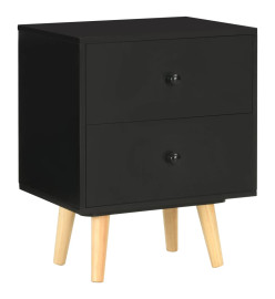 Tables de chevet 2 pcs Noir 40 x 30 x 50 cm Pin massif