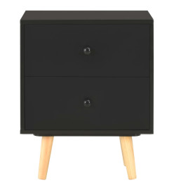 Tables de chevet 2 pcs Noir 40 x 30 x 50 cm Pin massif