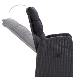 Ensemble de salle à manger de jardin 7 pcs Noir