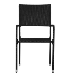 Ensemble de salle à manger de jardin 5 pcs Noir