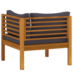 Salon de jardin 6 pcs avec coussin Bois d'acacia solide
