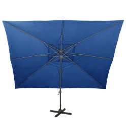 Parasol déporté à double toit Bleu azuré 400x300 cm