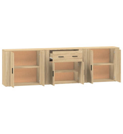 Buffets 3 pcs Chêne sonoma Bois d'ingénierie