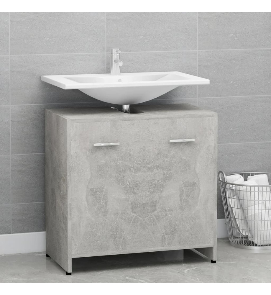 Armoire de salle de bain Gris béton 60x33x61 cm Aggloméré