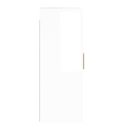 Armoires murales 2 pcs blanc brillant bois d'ingénierie