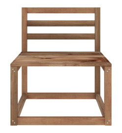 Canapés centraux palette de jardin 2 pcs Marron Pin imprégné