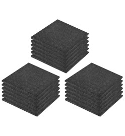 Carreaux de protection antichoc 18pcs Caoutchouc 50x50x3cm Noir