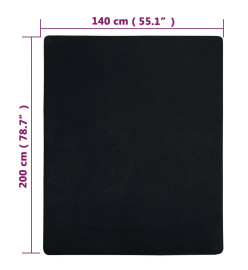 Drap-housse Jersey Noir 140x200 cm Coton